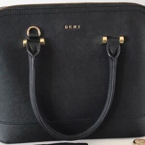 DKNY Bryant Park Top Zip Satchel Shoulder Bag Logo Black